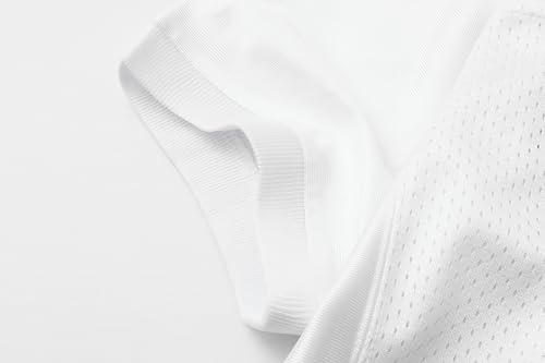 Blank Youth Football Jersey Mesh Athletic Football Shirt Practice Sports Uniform White - Thumbnail 4