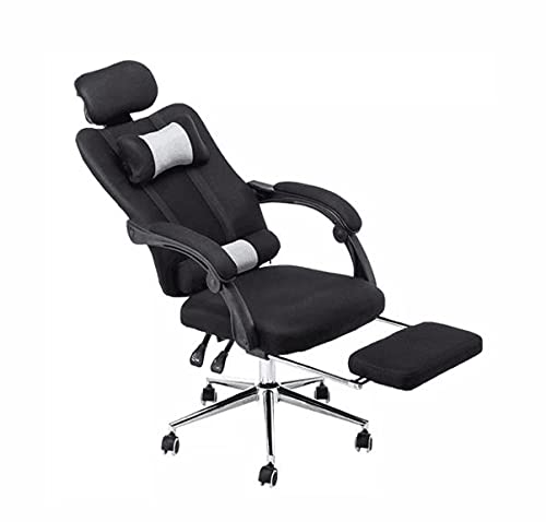 Comfty Padded Headrest And Chrome Base Deluxe Executive Leather Office Chair, 43.7” - 46.85”, Black #TOP2