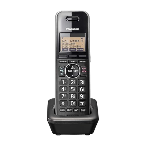 Panasonic Office Phone, Cordless Extension Handset Accessory to Connect Wirelessly to Expandable Base Station - KX-TGWA41B (Black)