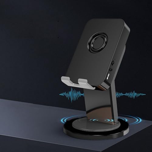 Altavoz de escritorio con inducción de sonido estéreo inalámbrico y soporte para teléfono 6
