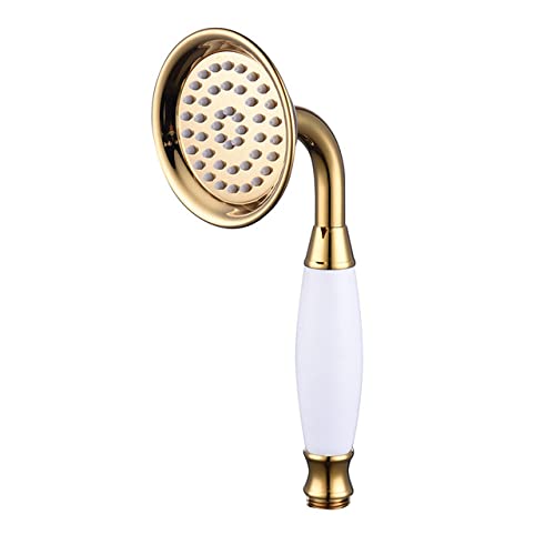 Pommeau de douche en laiton doré chic avec support et flexible assortis