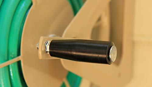 Image of Liberty Garden Products 703-2 Multi-Purpose Steel Garden Wall /Floor Mount Hose Reel, Tan Poly, 5 /8-Inch