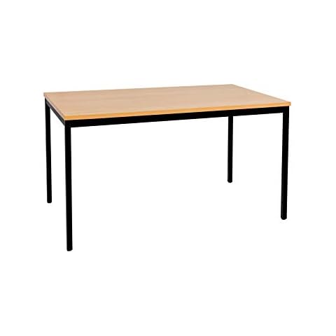 furni24 Schreibtisch-Stahl 120x60x75cm, Buche, TÜV/GS-Einfache Montage Cover