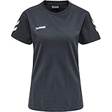 indianer t shirt damen Gerader Schnitt hummel Damen T-Shirt Go Cotton T-Shirt Woman S/S 203440 Indian Ink S