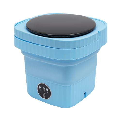 Mini lavadora plegable, portátil, plegable, 6 L, para camping, para ropa de bebé, ropa interior o artículos pequeños, apartamento, dormitorio, camping, autocaravana