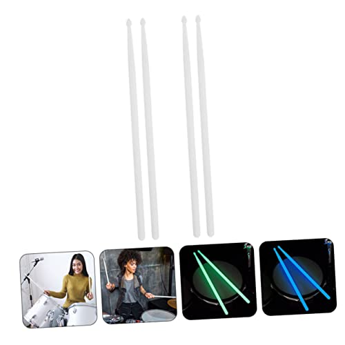 Baquetas luminiscentes de nylon para percusión 4 piezas blancas miniatura 3