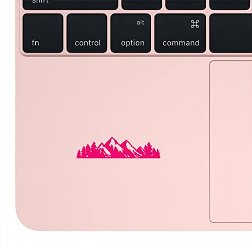 Image of Mountain Tree Forest Vinyl Decal for Car (Pink) (Set Of 2) RV Camper Waterproof Small Mountain Car for Bumper Door Panel Car Decal Laptop Tuber Wall Window Phone Mug Accessory Decoration