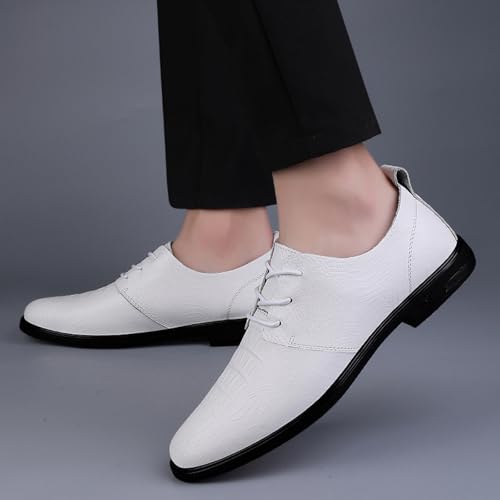 Men's Lace - up Dress Shoes, Crocodile - Embossed Leather Oxfords for Business & Formal Occasions4