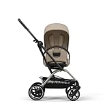 CYBEX Eezy S Twist +2 V2 Baby Stroller with 360° Rotating Seat for Infants 6 Months and Up - Compatible with CYBEX Car Seats, Almond Beige, Taupe Frame