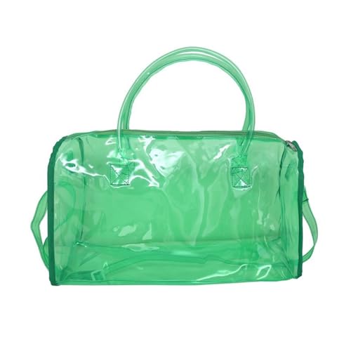 Sac à bandoulière transparent vert en PVC de grande capacité pour organiser vos articles de toilette