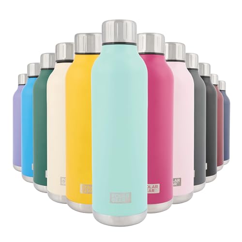 Polar Gear Stainless Steel Water Bottle - 500ml Vacuum Insulated Metal Water Bottle, Double Wall, Leakproof Drinks Bottle - 12H Hot, 24H Cold - Perfect for Work, Travel, Sports, Gym (Mint)