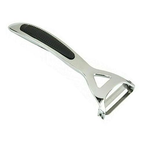 ARA CHOICE Heavy Duty Chrome Alloy 2-in-1 Peeler with Bottle Opener - Stainless Steel Kitchen Tool for Fruits and Vegetables - Silver