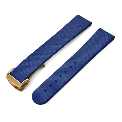 20mm FKM ���o�[���v�X�g���b�v �N�C�b�N�����[�X �I���K �X�s�[�h�}�X�^�[ ���[���X�E�H�b�` �t�b�f�S���o���h �}���`�J���[�ƌ݊�������(Blue-Gold Buckle)