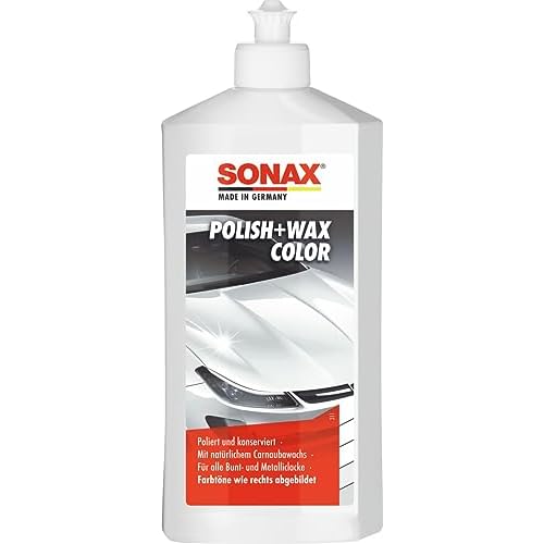 SONAX Polish & Wax Color weiß (500 ml) Politur mit Farbpigmenten und Wachsanteilen | Art-Nr. 02960000