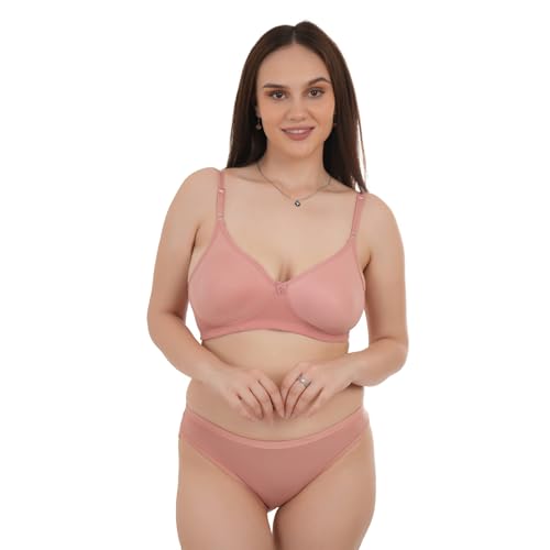Image of UNITRUST Premium Lingerie Set with Full Coverage Non-Padded Bra and Hipster