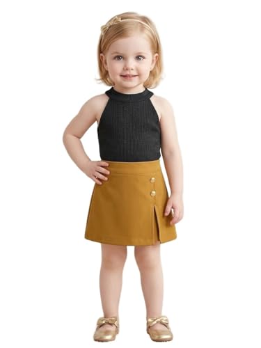 Image of A.T.U.N. (ALL THINGS UBER NICE) Girls Tank Top and Skort Set | Stylish Sleeveless 2 Piece Outfit Set for Kids | Comfortable Soft Fabric Clothing Set for Girls