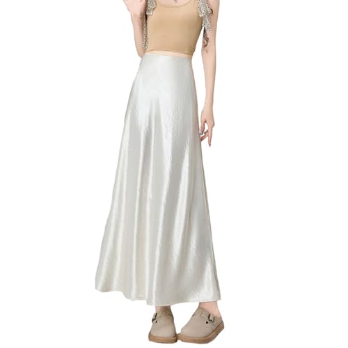 Women’s Satin Mermaid Maxi Skirt Elastic High Waist Elegant Fishtail Bodycon Cocktail Party Long Skirts