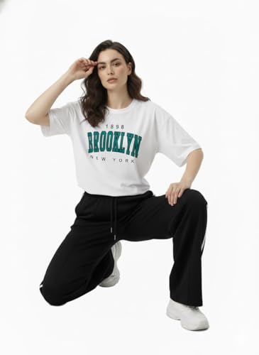Image of EHA Women Co-ord Set for Girls | Stylish Two Piece Dress with Oversize Tshirt & High Waist Jogger|Trendy Cotton Blend Track Suit Set for Women | Casual /Travel & Lounge Wear Outfits