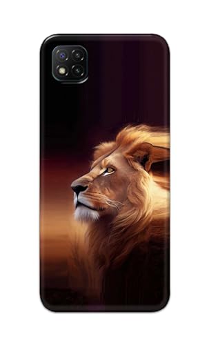 Image of PRINTFIDAA Printed Hard Back Cover Case for Mi Poco C3 Back Cover (Danger Lion) -112