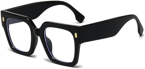Breaksun Fashion Oversized Blue Light Blocking Glasses for Women Men Trendy Big Square Frame Computer Eyeglasses