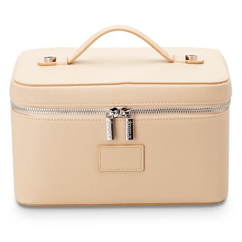 ETOILE - Vanity Case Beige - Stylish Travel Makeup Bag Organizer with Dividers