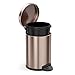 simplehuman 4.5 Liter / 1.2 Gallon Round Bathroom Step Trash Can, Rose Gold Stainless Steel