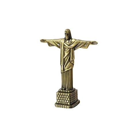 Redeemer Statue Vintage Style Statue of Jesus Figurine Small Metal Model Statue for Home Use Office Decor Collection,Nativity Scene Christmas Decoration Cover