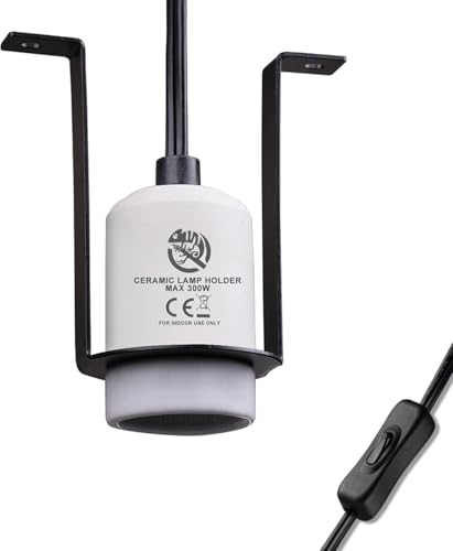 REPTI HOME Reptilien Keramik Wärmelampe Lampenfassung, E27 Heiz Lampenfassung Terrarium Lampe, Reptilien Keramik Heizlampen Fassung for UV Wärmelampe, Schildkröten, Eidechsen, Bartdrache