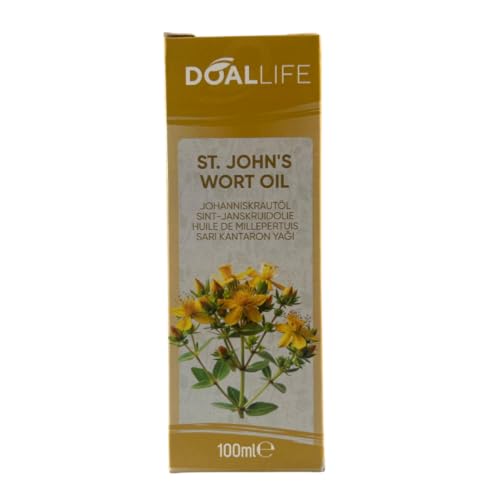 DOALLIFE St. John’s Wort Öl 100ml – Johanniskrautöl, Naturreines Pflegeöl für Haut, Narben & Wunden – Vegan & Kaltgepresst – Braunglasflasche