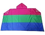 AZ FLAG - Umhangflagge Polysexualität - 150x90 cm - Polysexuell Cape Fahne 100% Polyester mit integrierten Ärmeln und Kapuze - Body Flag 80g