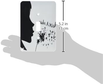 3dRose Make A Wish Silhouette Girl Blowing Dandelion single toggle switch image 5