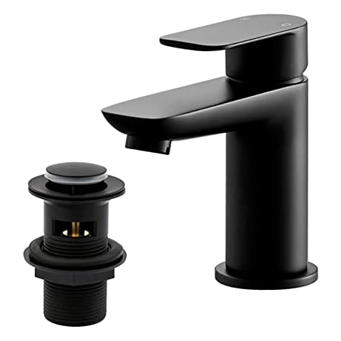 BATHWEST Matte Black Bathroom Sink Taps Cover