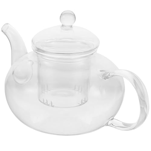 SHINEOFI Thickened Heat-resistant Glass Teapot for Stovetop Borosilicate Water Kettle with High Thermal Conductivity Suitable for Induction and Gas Stoves for Loose Leaf Tea Brewing
