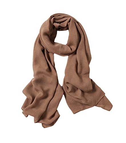 Jeelow Lightweight Scarves Fashion Light Shawl Beach Wrap For Women (Light Brown) #TOP29