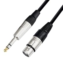 XLR Female to 1/4 inch 6.35mm TS Mone Jack Cable 15FT, Unbalanced 3 Pin XLR Female to Quarter inch Microphone Cable Mic Cord for Dynamic Microphone, 1 Pack