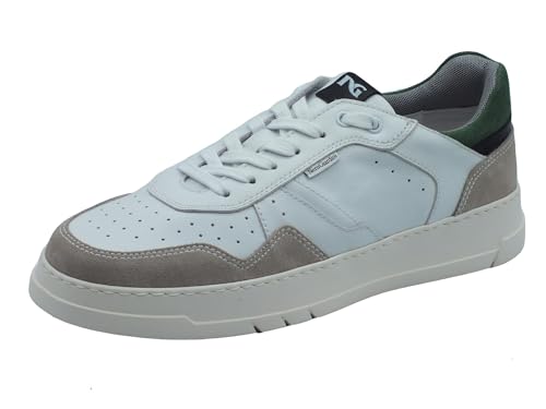 Nero Giardini E302873U Colorado Nube Blanco Zapatillas Deportivas para Hombre de Nubuck y Cuero, Color blanco., 44 EU