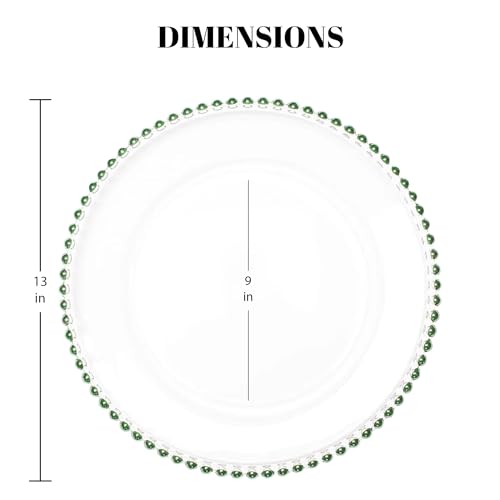 MYEventProducts-8-Pack-13-inch-Green-Charger-Plates-Fancy-Charger-Plates-for-Wedding-Reception-Heavy-Duty-Durable-Sturdy-Glass-Chargers-for-Dinner-Plates-Party-Supplies-Green