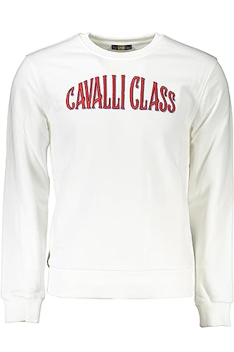 Felpa senza zip uomo bianco Cavalli Class pour un style minimaliste