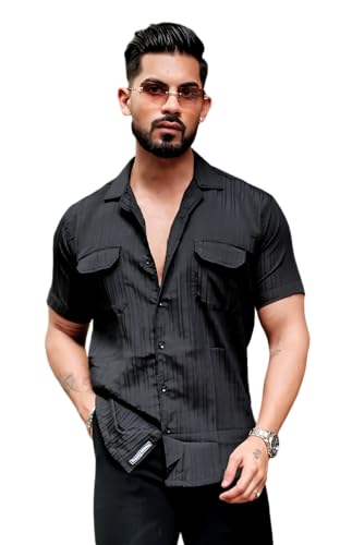 Image of IndoPrimo Men's Regular Fit Classic Double Pocket Casual Shirt for Men Full Sleeves - Fighter