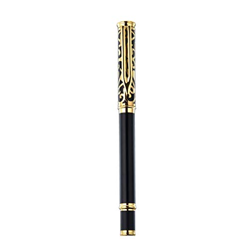 Ocobudbxw Bolígrafos de lujo Metal Gel Pen Escultura Patrón Roller Pen Pluma Estacionaria 0.5mm