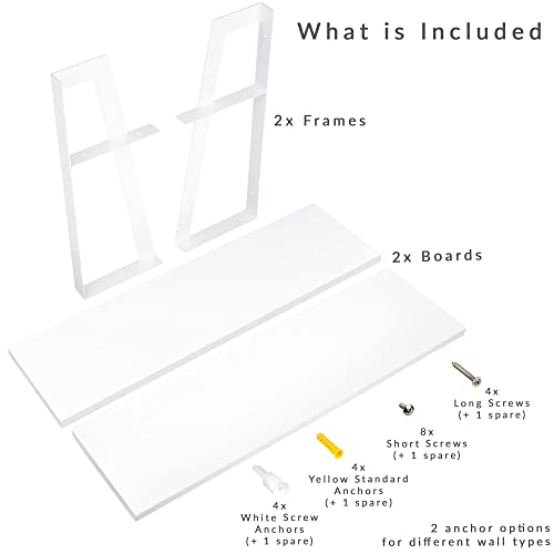 Peter's Goods 2-Tier Modern Rustic Floating Wall Shelves, Modern White - Great As Bathroom Storage Or Decor Shelf Over Toilet, For Bedroom, Kids Room, Nursery, Kitchen, Floating Bookshelves & More #TOP4