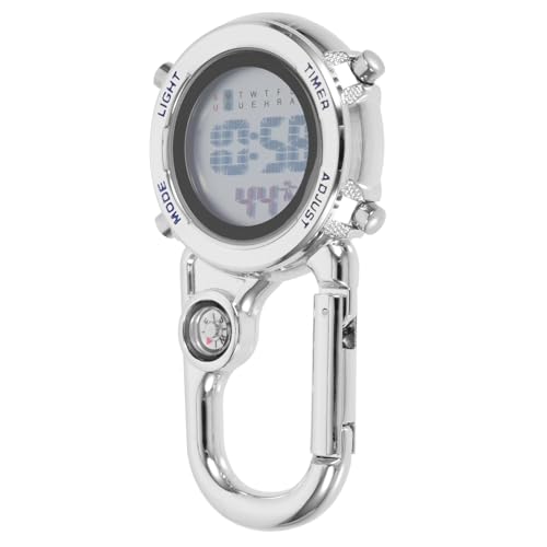 Montre mousqueton robuste extérieure bleue avec clip de poche
