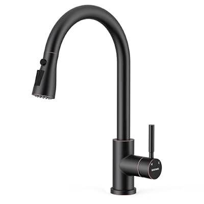 WEWE Kitchen Faucets with Pull Down Sprayer, Stainless Steel Single Handle 1 Hole for Family Kitchen Commercial Camper Laundry Rv Bar, Oil Rubbed Bronze