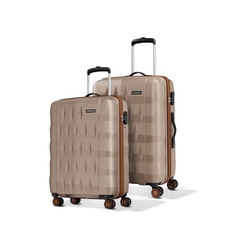 Image of Aristocrat Comet 8 Wheel Set of 2 (Small+Medium) Hard Case Trolley Bag | Combination Lock | Tough and Durable Polycarbonate Luggage | 3 Year International Warranty | Suitcase for Travel | Champagne