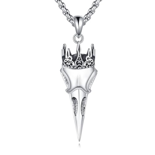 Collier tête de mort de corbeau VONALA, le cadeau viking idéal pour homme et femme passionnés de sorcellerie