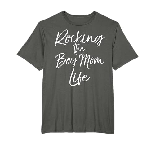 Cute Mother's Day Gift for Women Rocking the Boy Mom Life T-Shirt