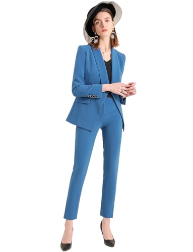 Costume femme d'affaires infroissable ensemble veste ajustée et pantalon de bureau