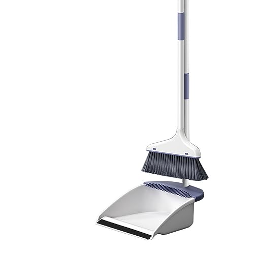 ほうき ちりとり セット ほうき ダストパン デッキブラシ ほうき 掃除セット ベージュ ほうき 縦型 掃除セット コンパクト 収納 風に強い 軽量 掃除用品 室内 屋外 バルコニー 玄関 掃除 玄関 庭 パティオ 美容室 コンビニ 理想の掃除セット (ツ