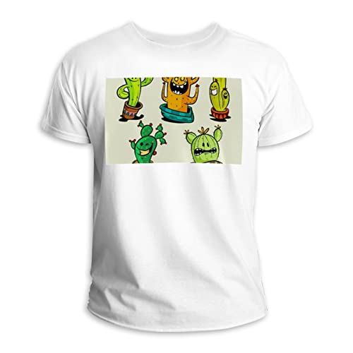 T-shirt coton Cactus col rond et manches courtes : confort premium en taille unique