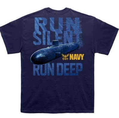 ARMED FORCES GEARMen's US Navy Runs Silent Run Deep T-Shirt - Official Licensed US Navy Shirts for Men (Navy)